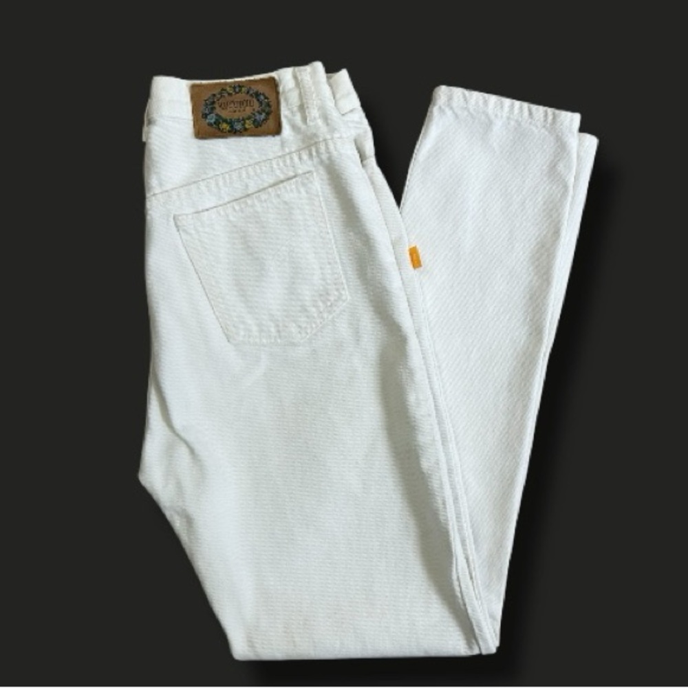 MARCO POLO Juniors Size 11 White High Rise Denim Jeans HIDDEN BUTTON FLY